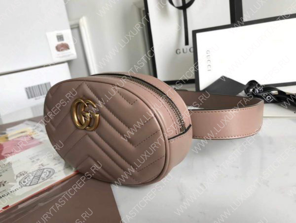 G*u*i gg marmont matelassé leather belt bag 476434 beige