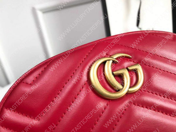 G*u*i gg marmont matelassé leather belt bag 476434 red