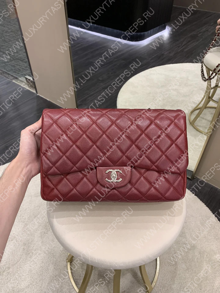 Ch*el classic flap bag burgundy a58600