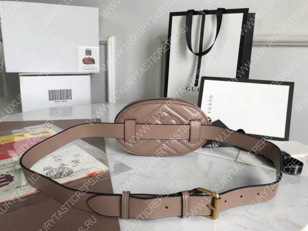 G*u*i gg marmont matelassé leather belt bag 476434 beige