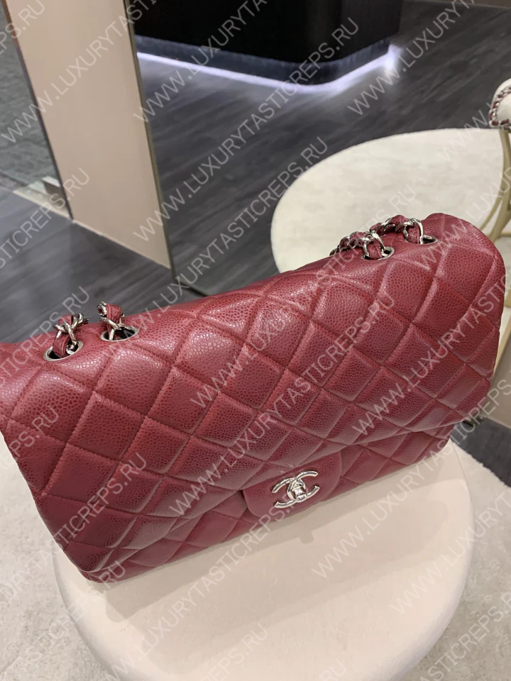 Ch*el classic flap bag burgundy a58600