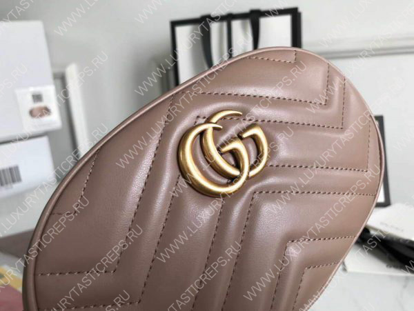 G*u*i gg marmont matelassé leather belt bag 476434 beige