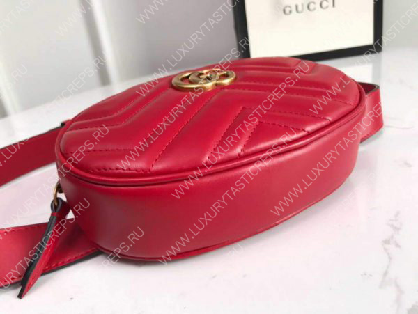 G*u*i gg marmont matelassé leather belt bag 476434 red