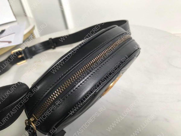 G*u*i gg marmont matelassé leather belt bag 476434 black