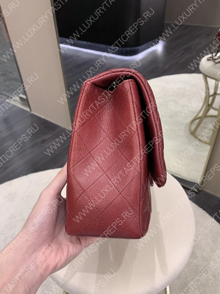 Ch*el classic flap bag burgundy a58600