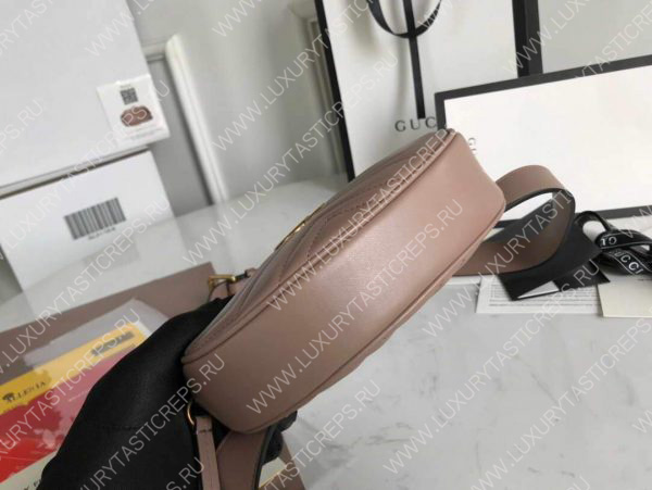 G*u*i gg marmont matelassé leather belt bag 476434 beige