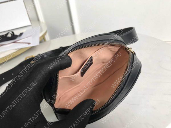 G*u*i gg marmont matelassé leather belt bag 476434 black