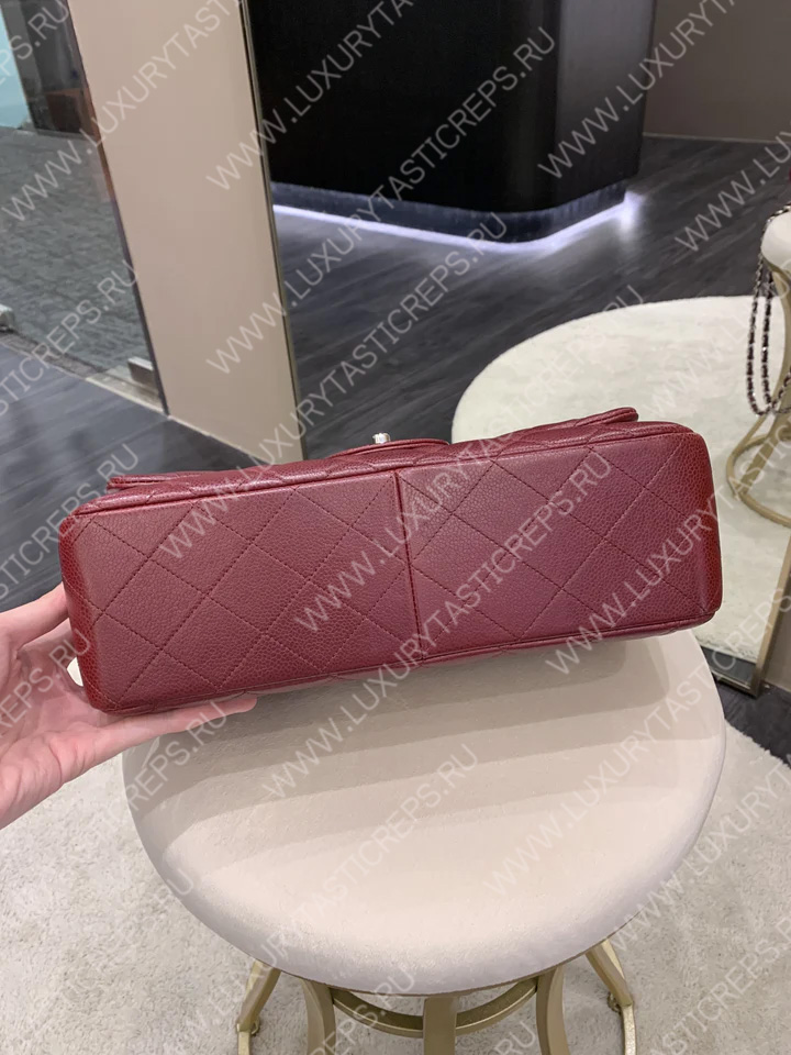 Ch*el classic flap bag burgundy a58600