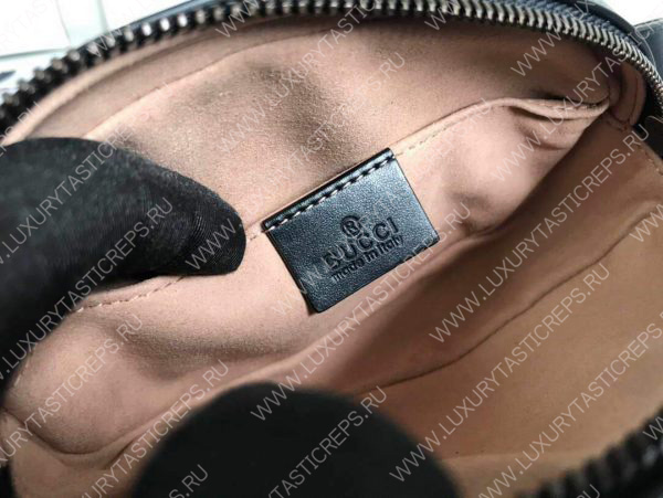 G*u*i gg marmont matelassé leather belt bag 476434 black