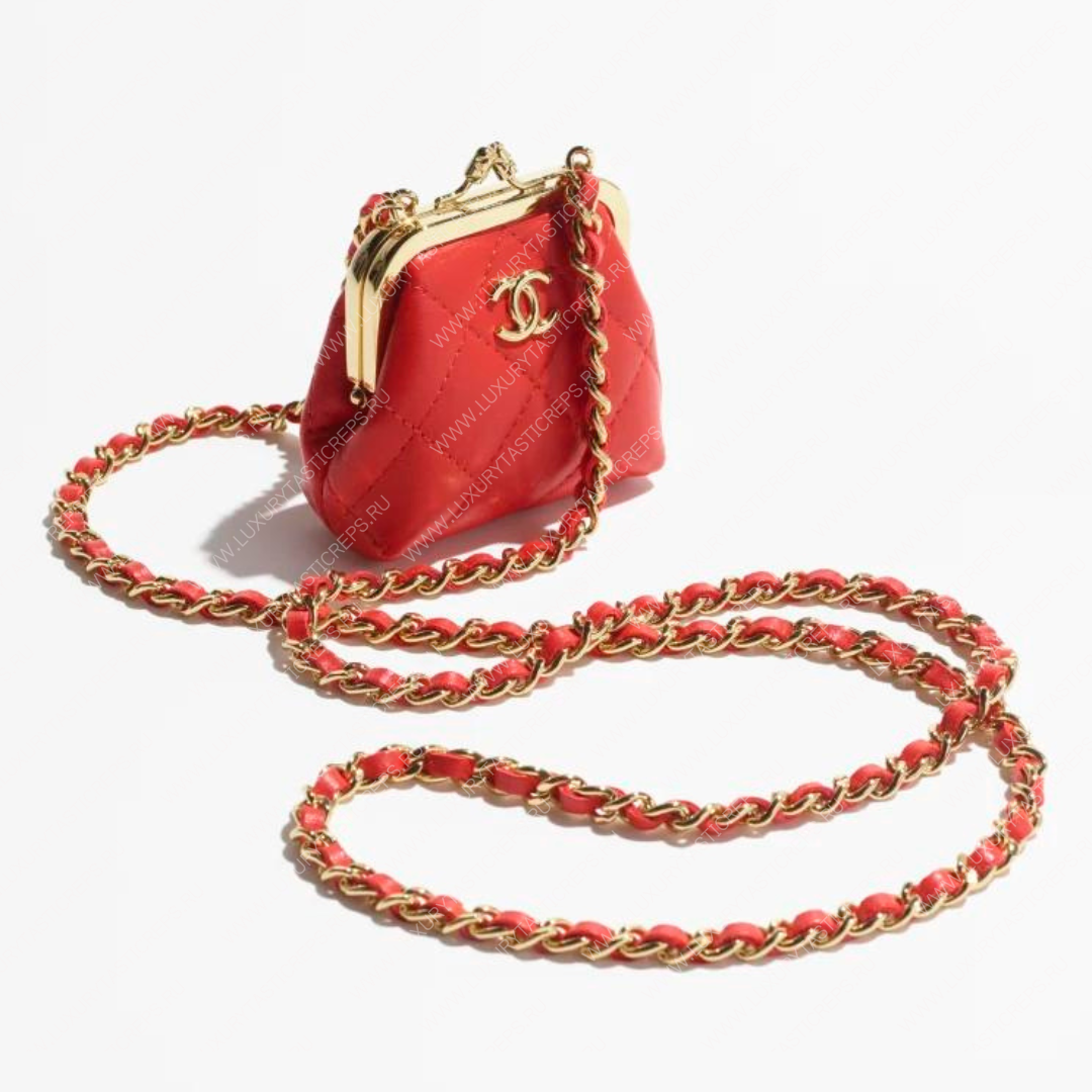Ch*el clutch with chain red ap3123