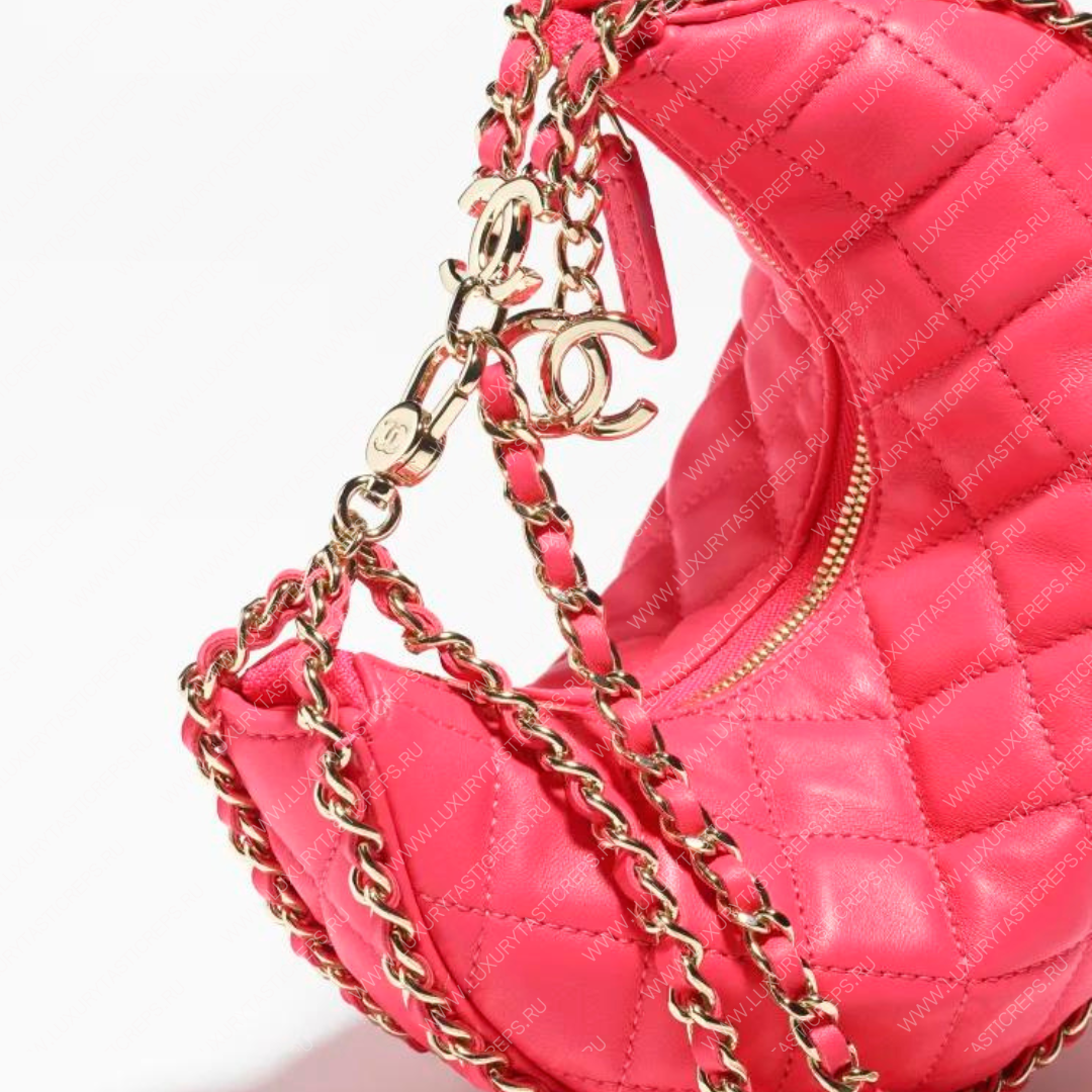 Ch*el small hobo bag pink as3917