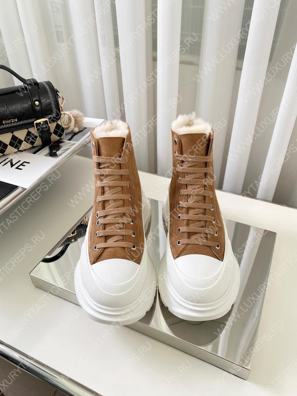 ALEXANDER MC QUEEN TREAD SLICK SNEAKERS BROWN 611706W4MV21290
