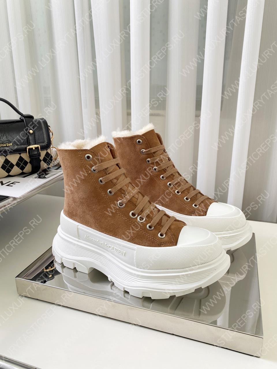 ALEXANDER MC QUEEN TREAD SLICK SNEAKERS BROWN 611706W4MV21290