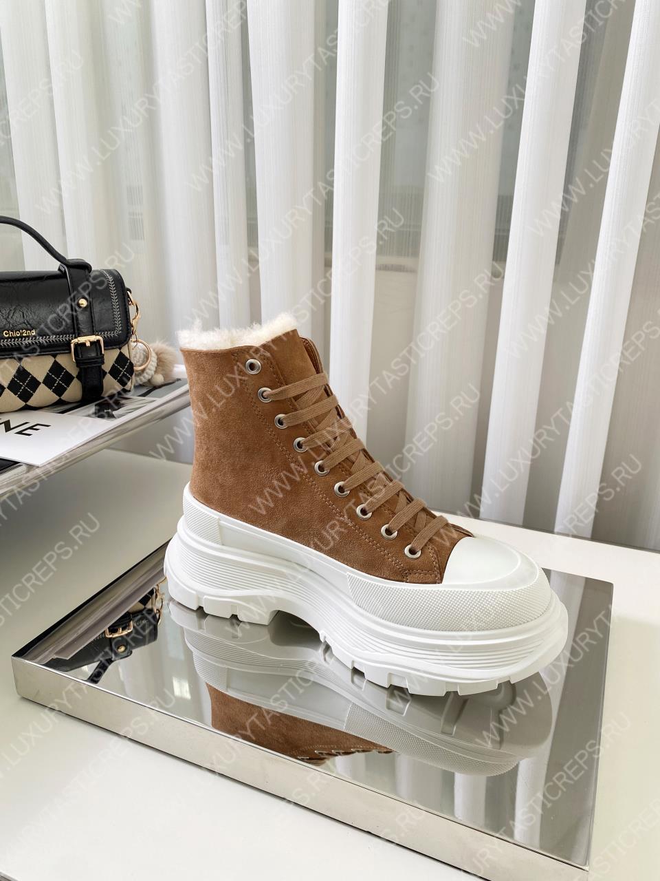ALEXANDER MC QUEEN TREAD SLICK SNEAKERS BROWN 611706W4MV21290