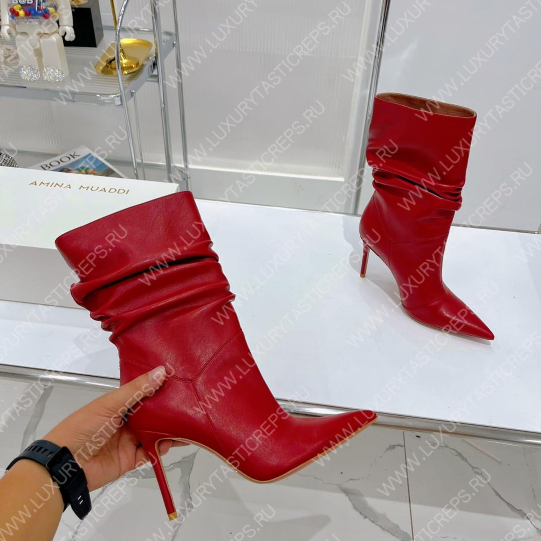 AMINA MUADDI JAHLEEL BOOTIE RED AM5003