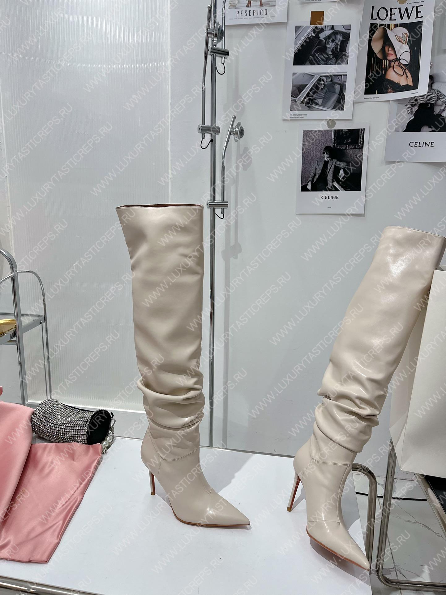 AMINA MUADDI JAHLEEL THIGH HIGH BOOT OFF WHITE AM60001