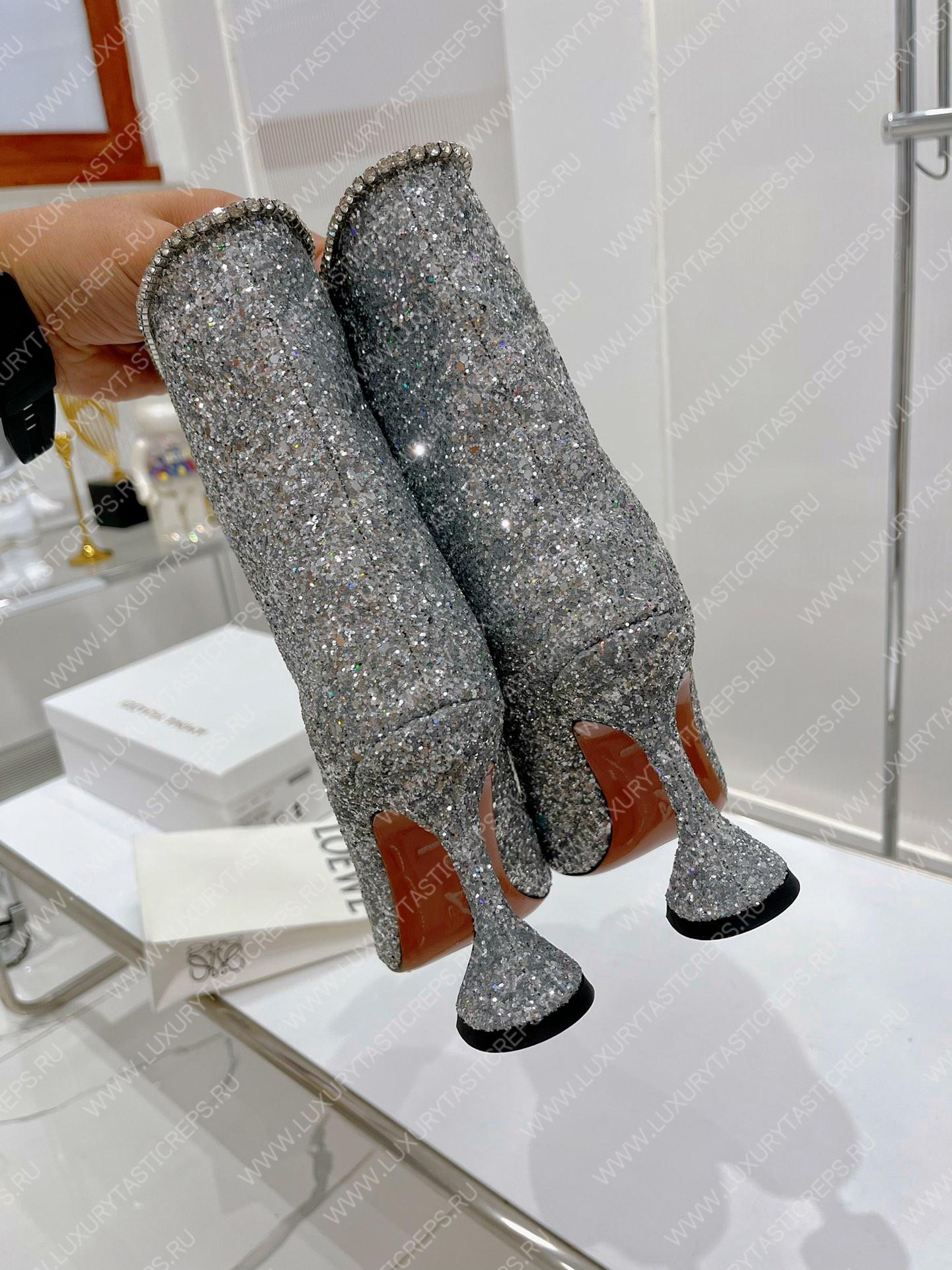 AMINA MUADDI FIONA BOOTIE SILVER AM60002