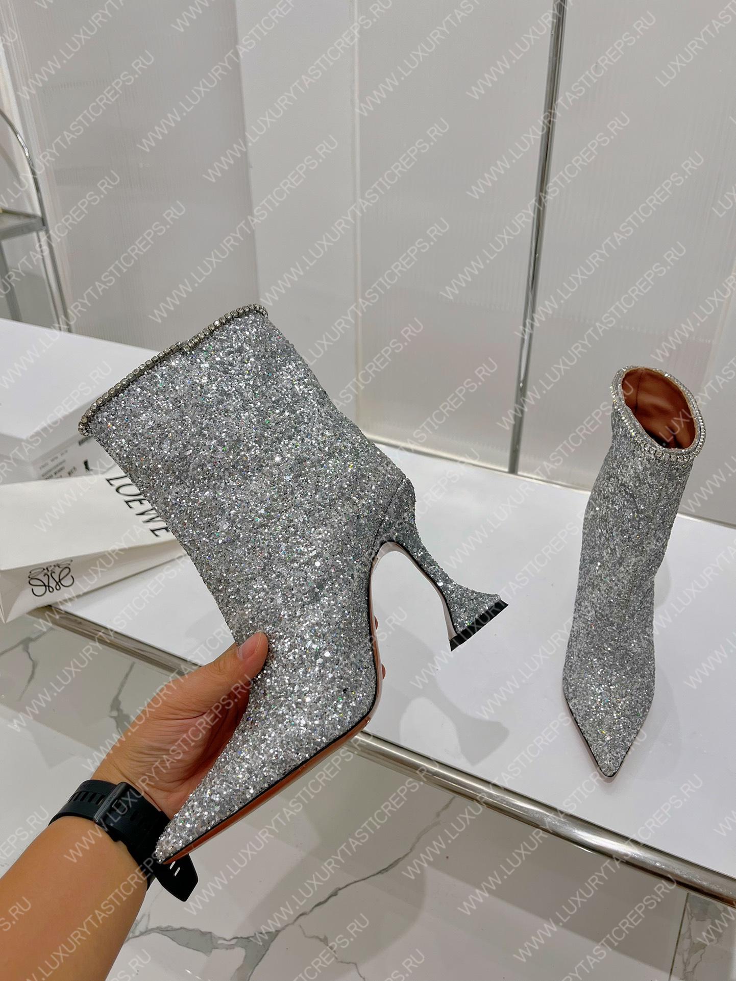 AMINA MUADDI FIONA BOOTIE SILVER AM60002