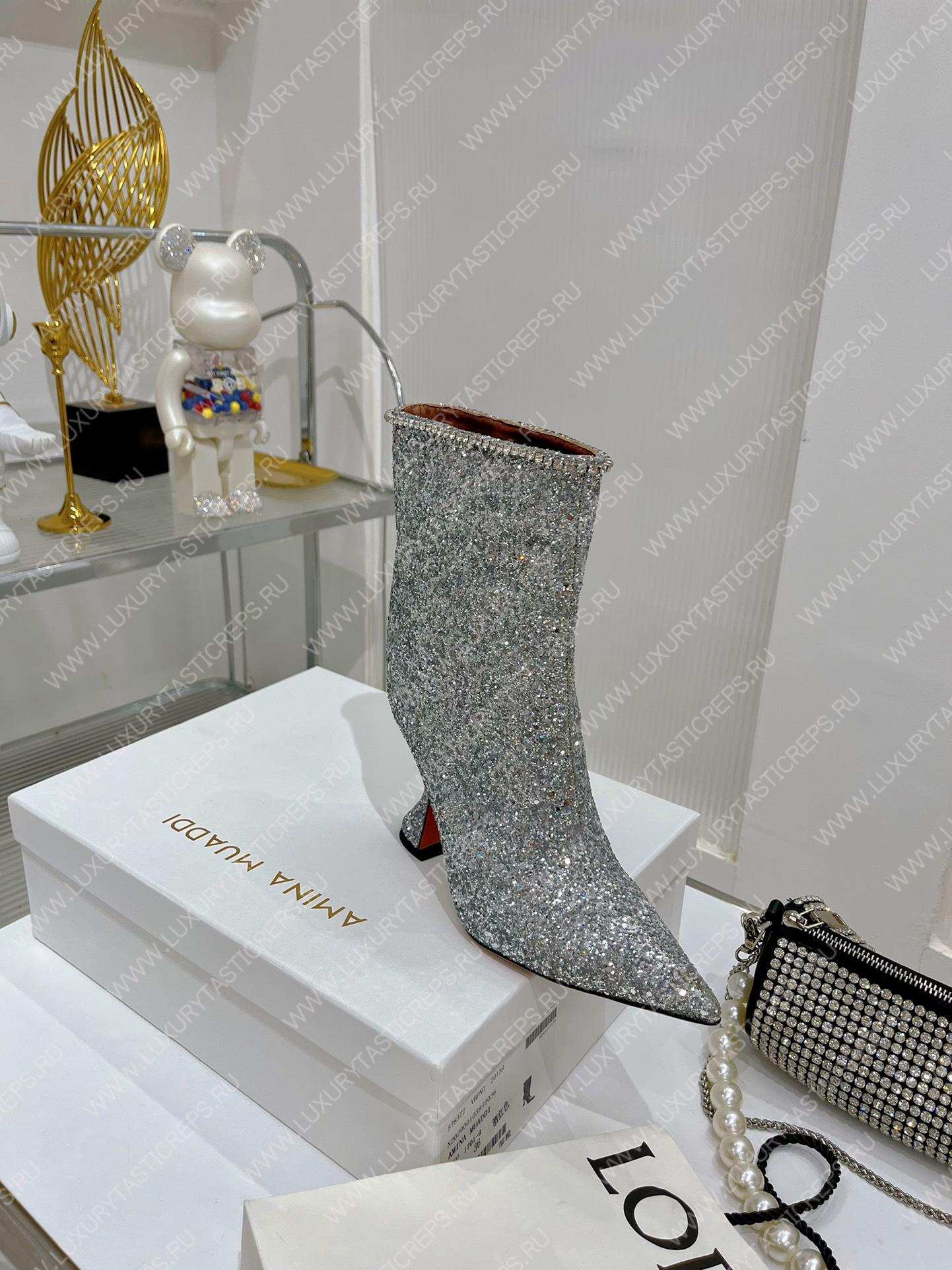 AMINA MUADDI FIONA BOOTIE SILVER AM60002