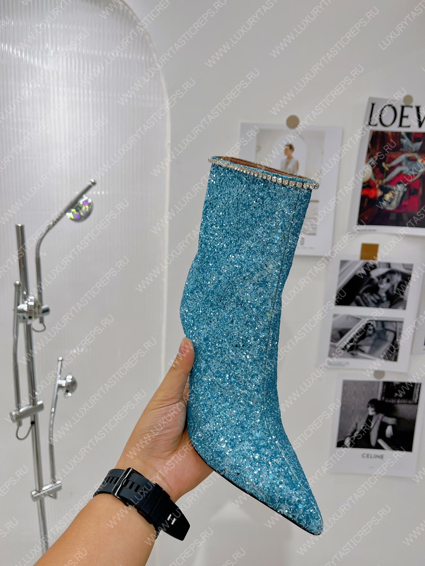 AMINA MUADDI FIONA BOOTIE BLUE AM60002