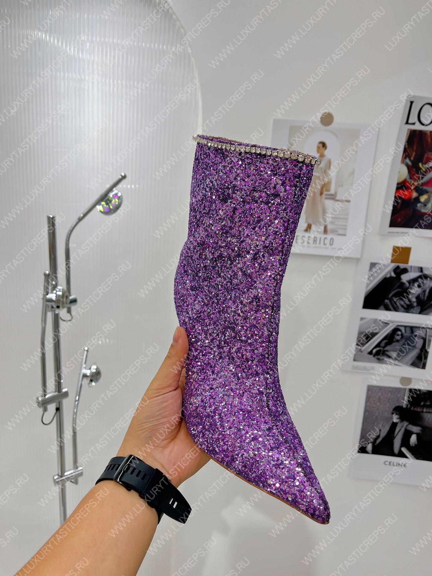 AMINA MUADDI FIONA BOOTIE PURPLE AM60002