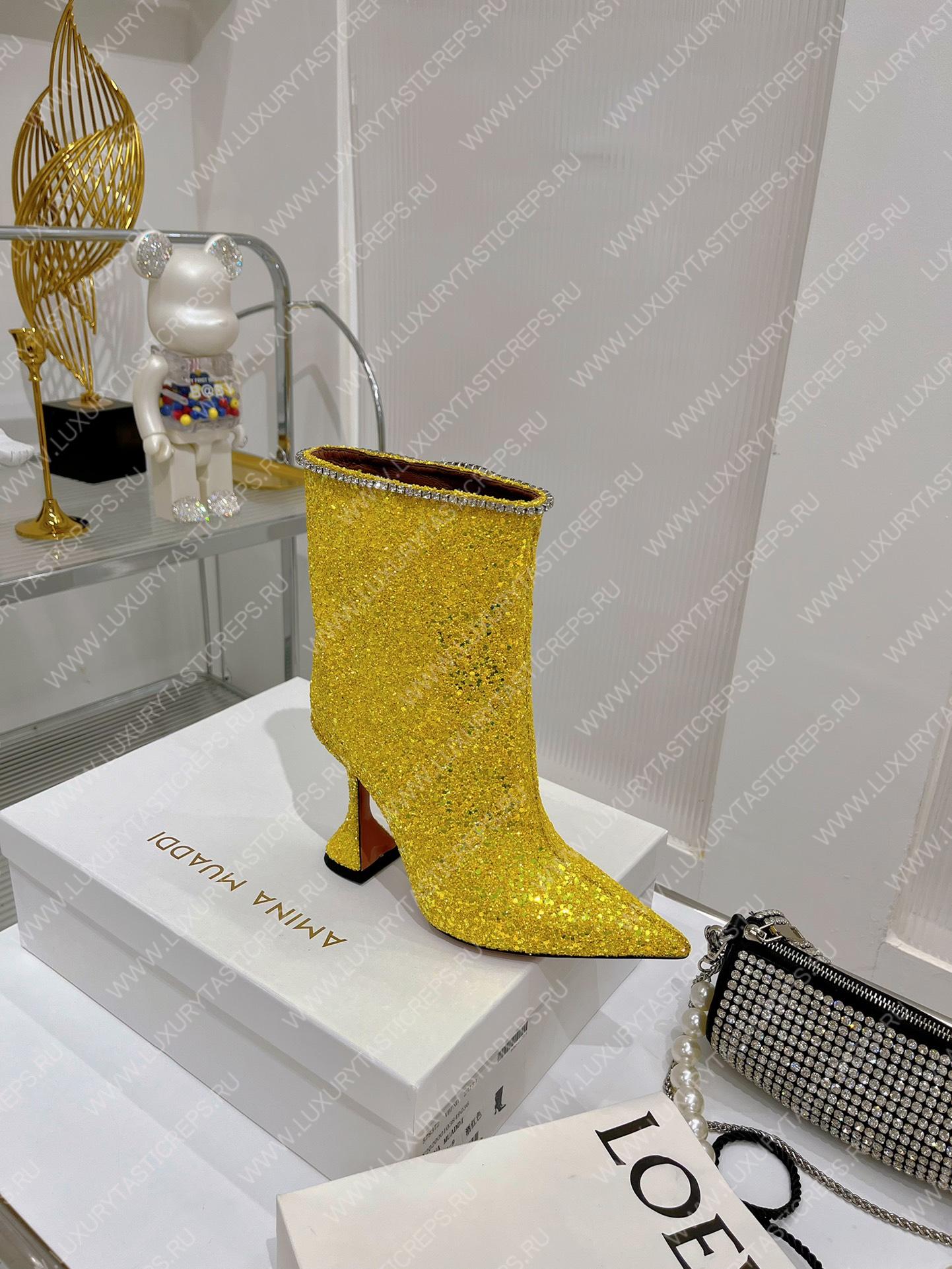 AMINA MUADDI FIONA BOOTIE YELLOW AM60002