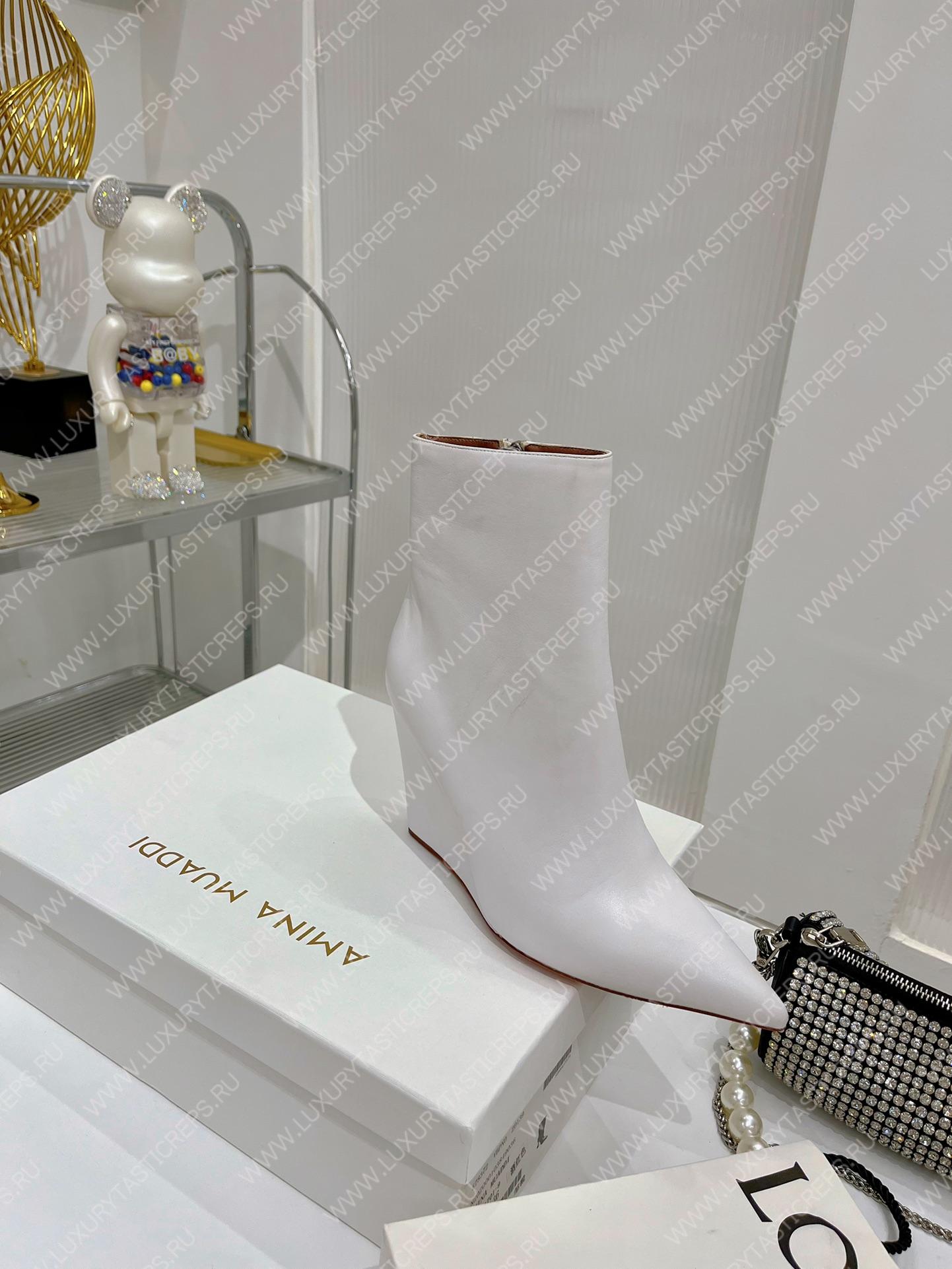 AMINA MUADDI PERNILLE BOOTIE WHITE AM60003