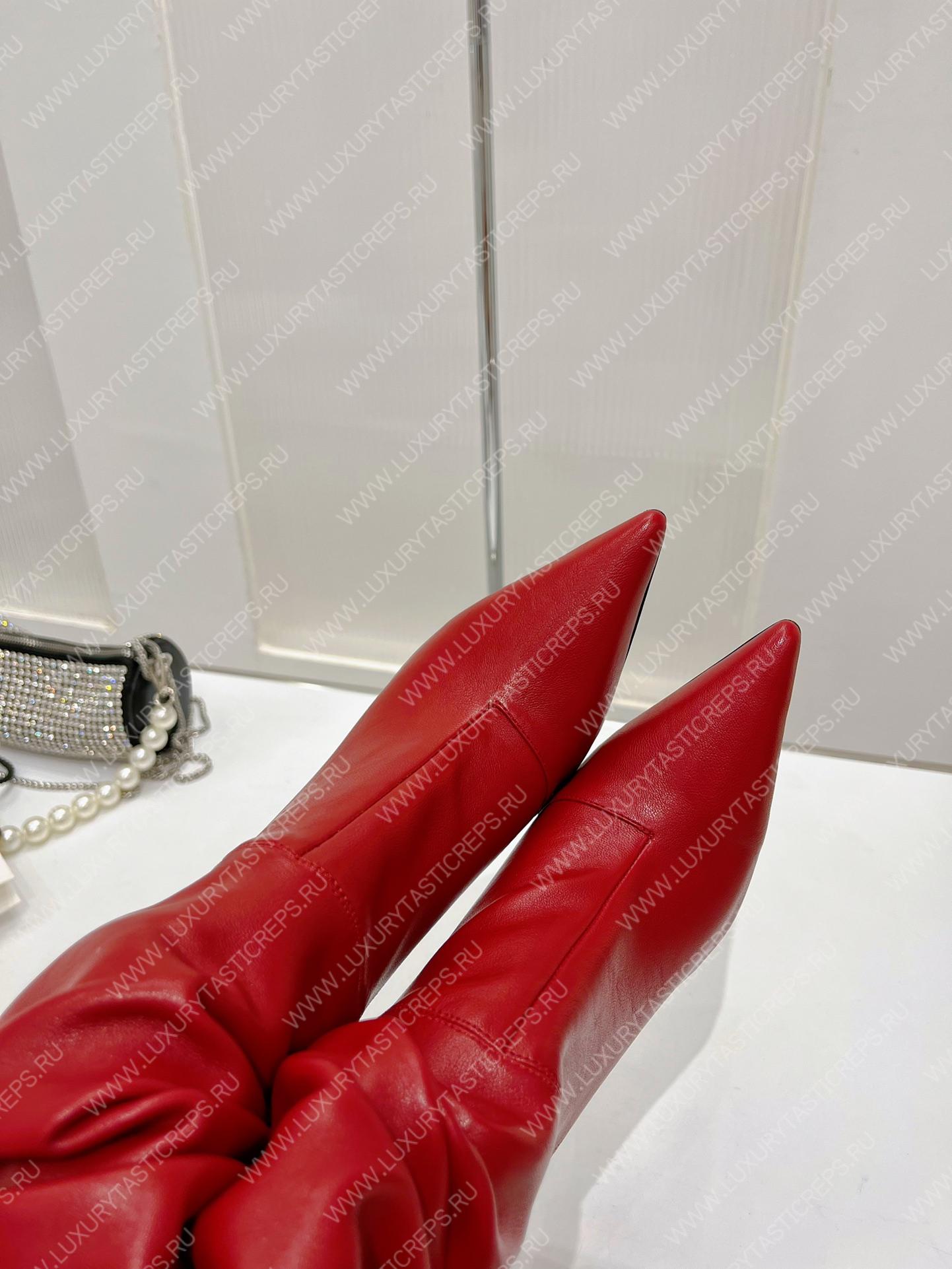AMINA MUADDI JAHLEEL BOOTIE RED AM60004