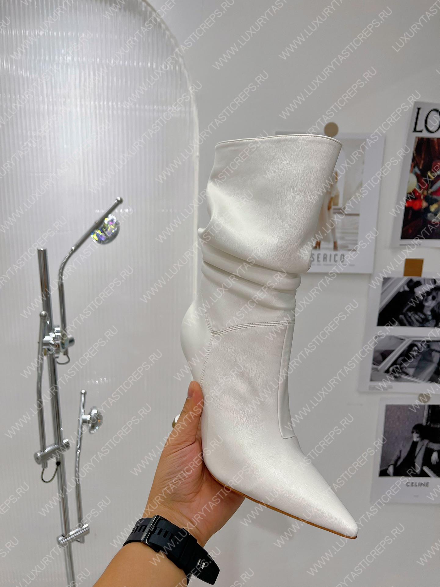 AMINA MUADDI JAHLEEL BOOTIE WHITE AM60004