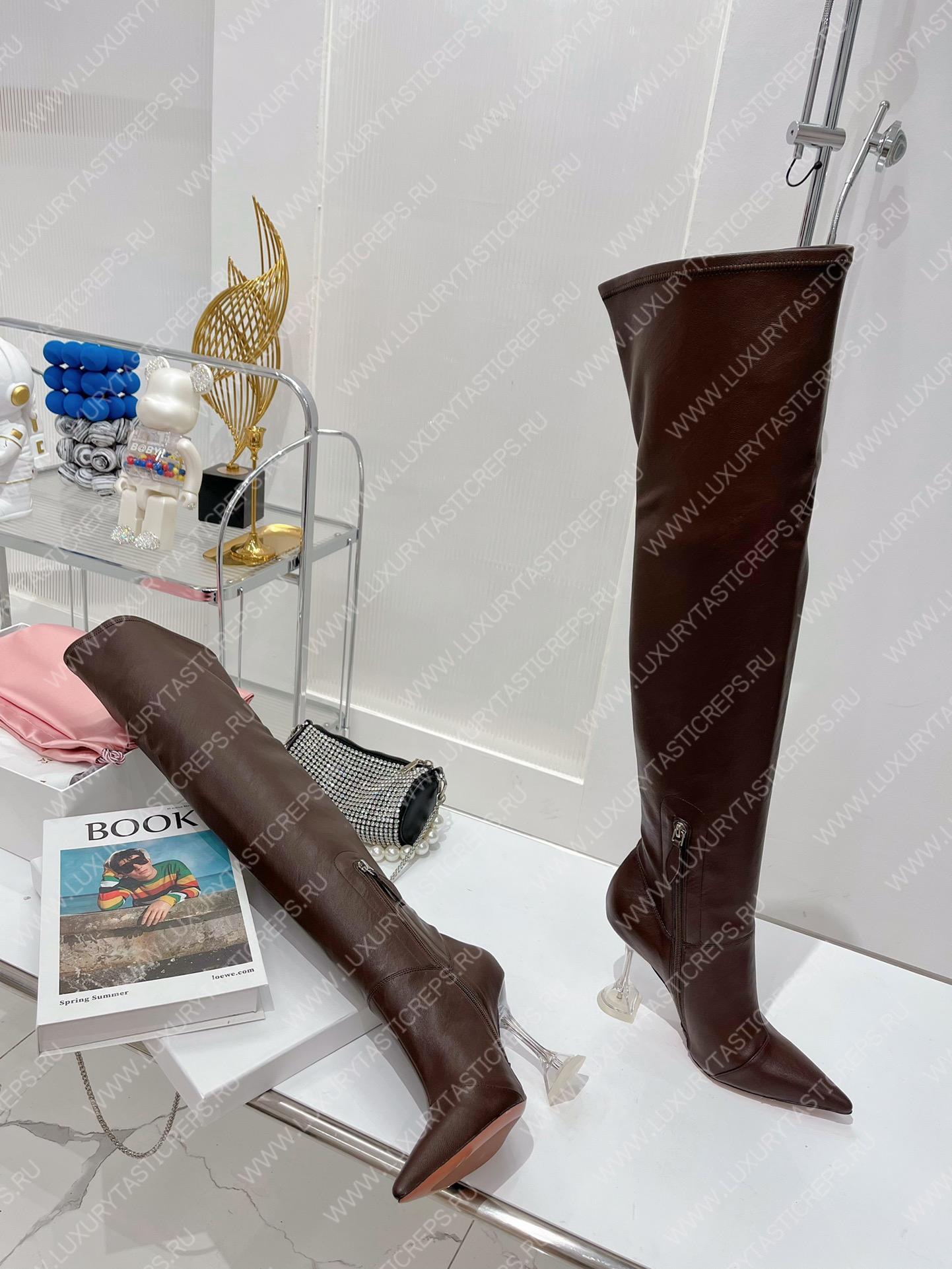 AMINA MUADDI LONG BOOT BROWN AM5001