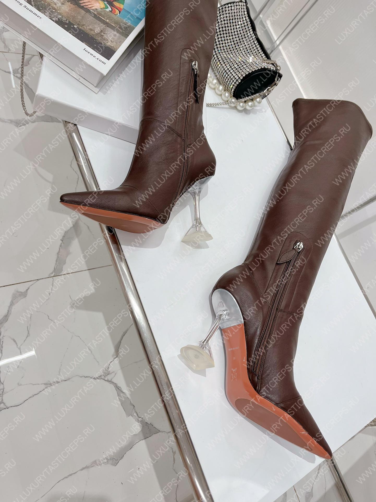 AMINA MUADDI LONG BOOT BROWN AM5001