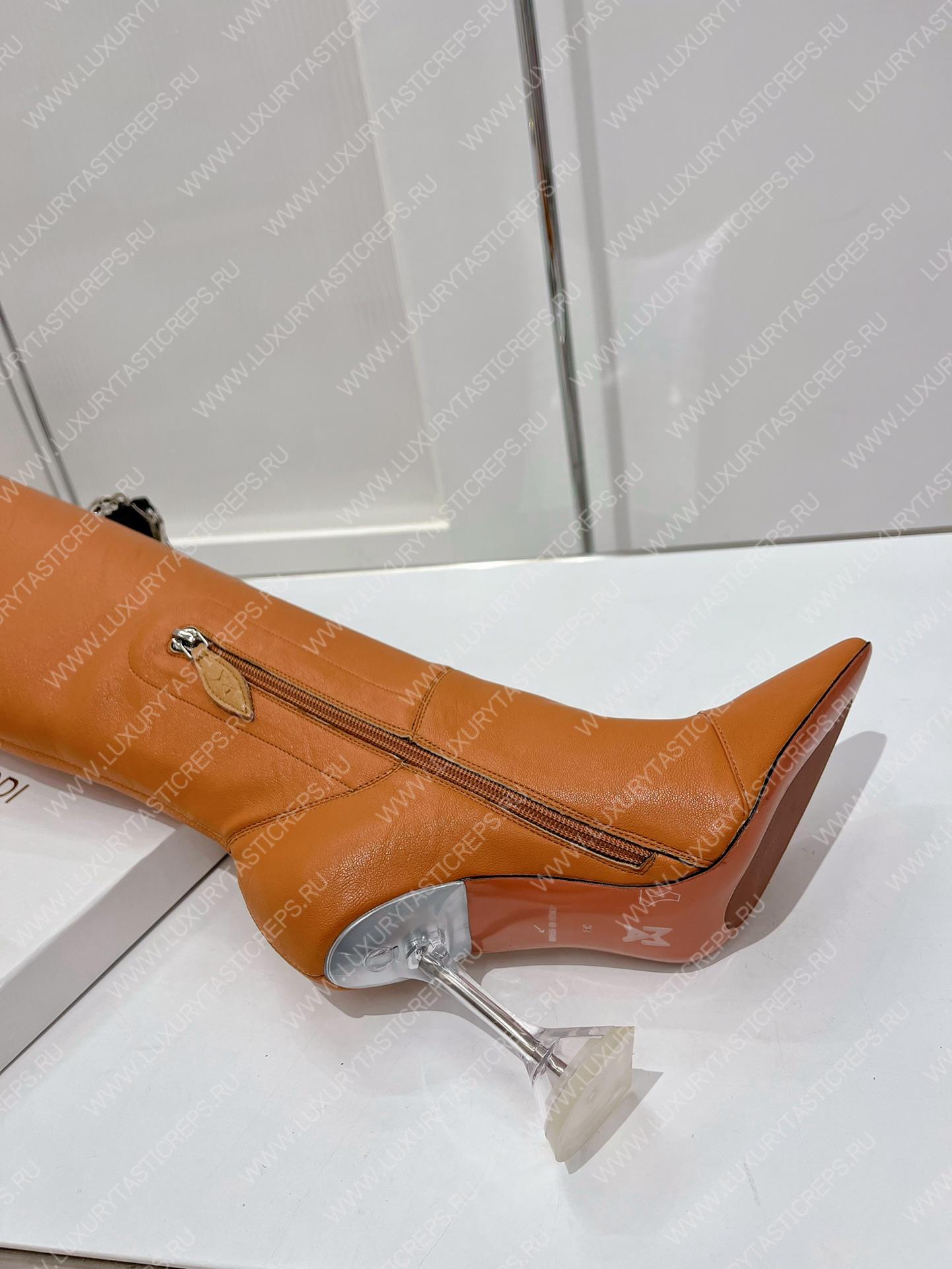 AMINA MUADDI LONG BOOT TAN AM5001