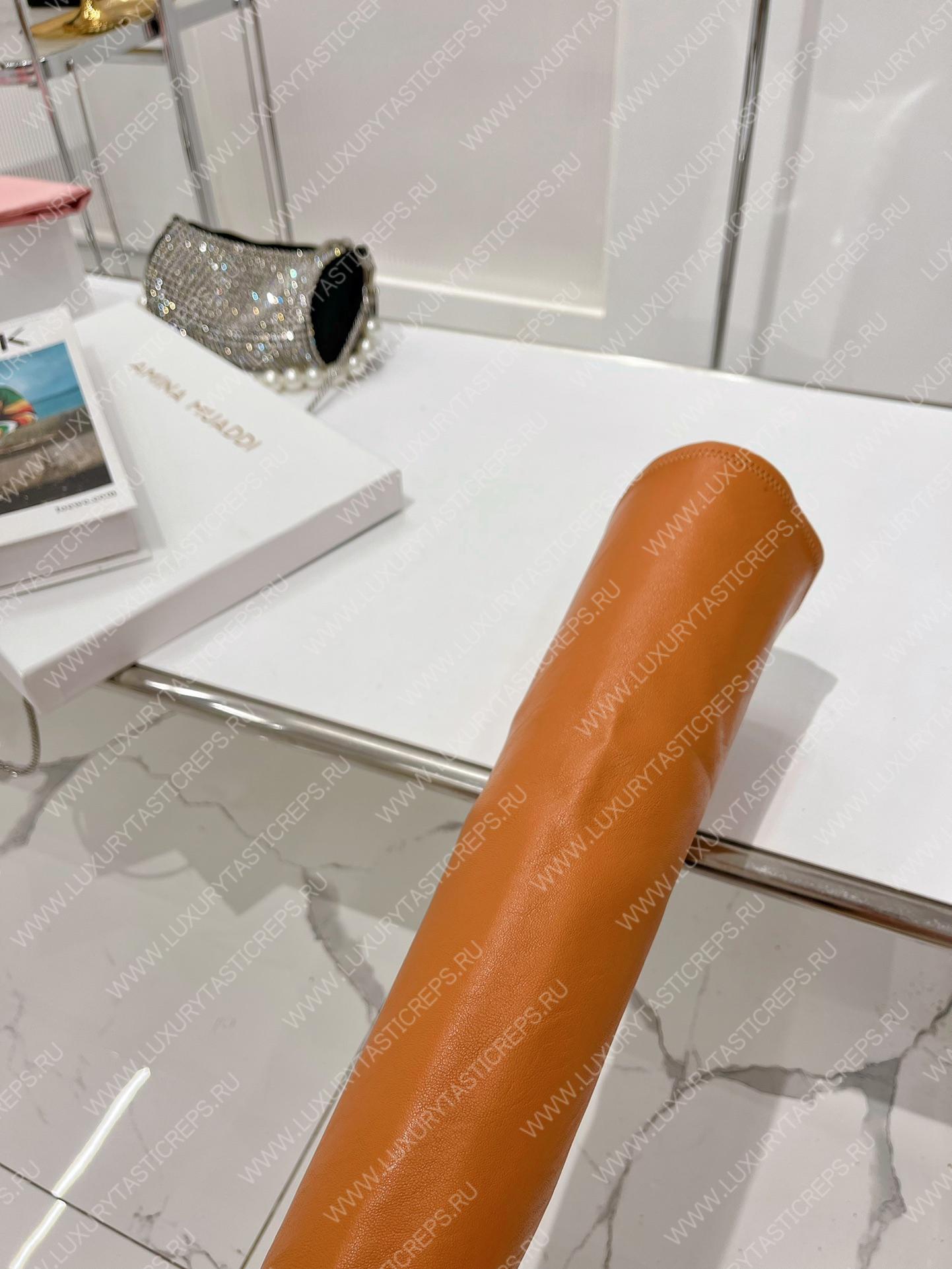 AMINA MUADDI LONG BOOT TAN AM5001