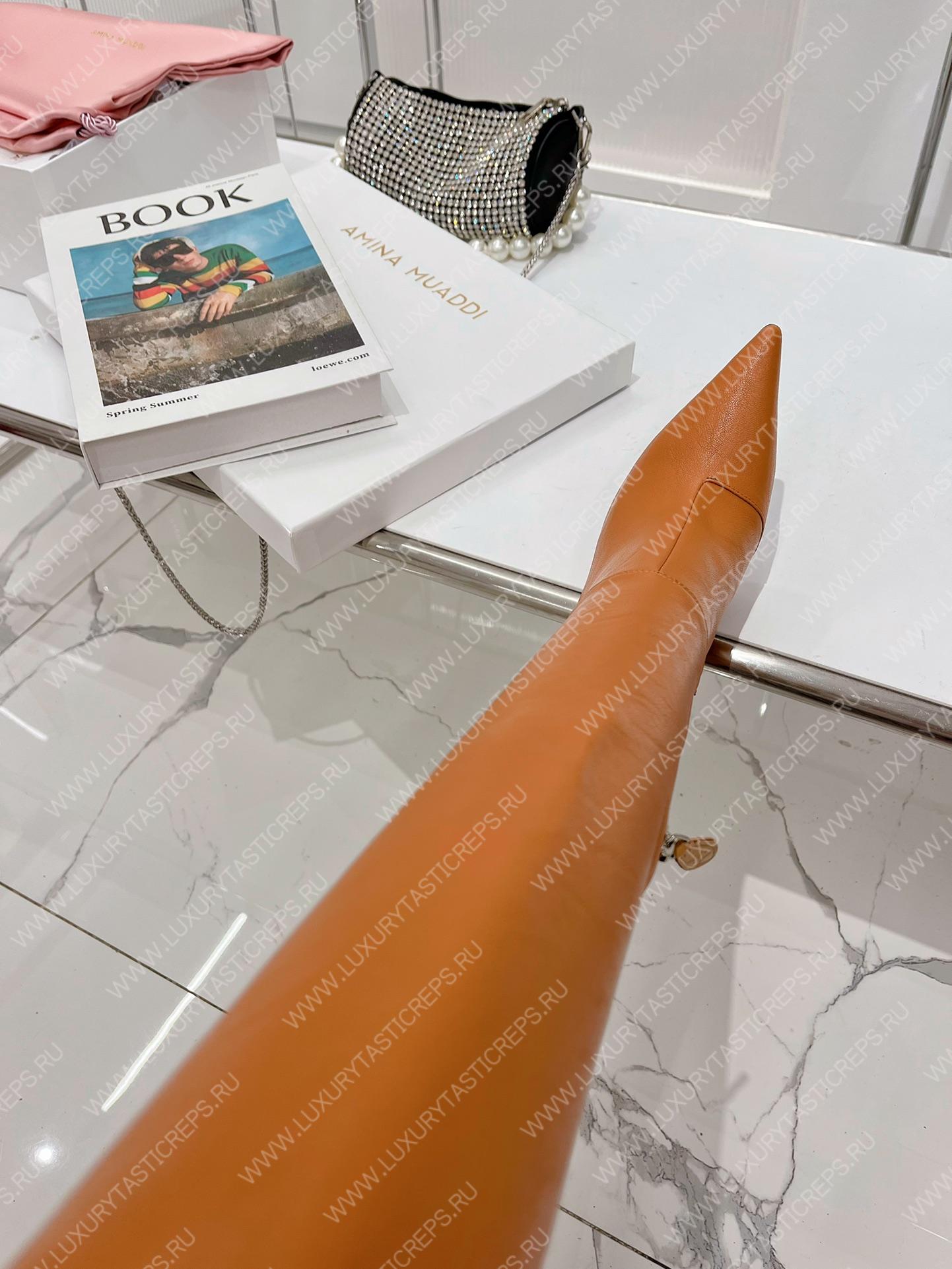 AMINA MUADDI LONG BOOT TAN AM5001