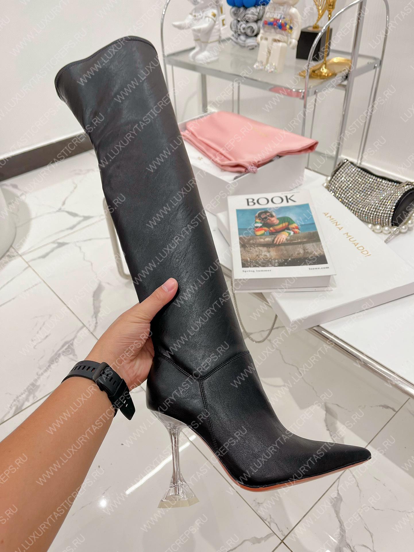 AMINA MUADDI LONG BOOT BLACK AM5001