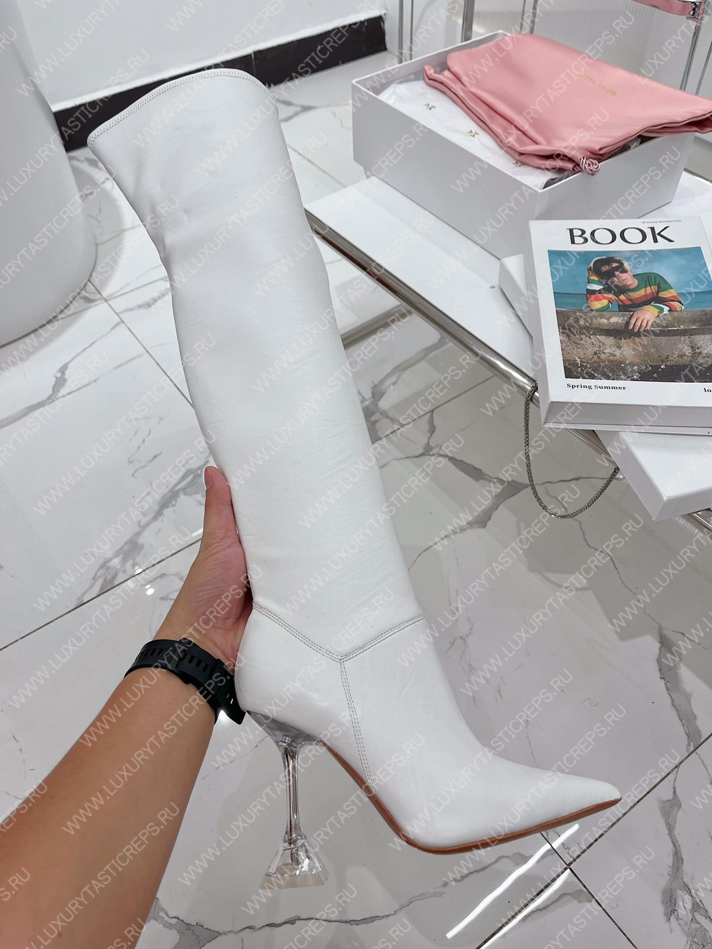 AMINA MUADDI LONG BOOT WHITE AM5001