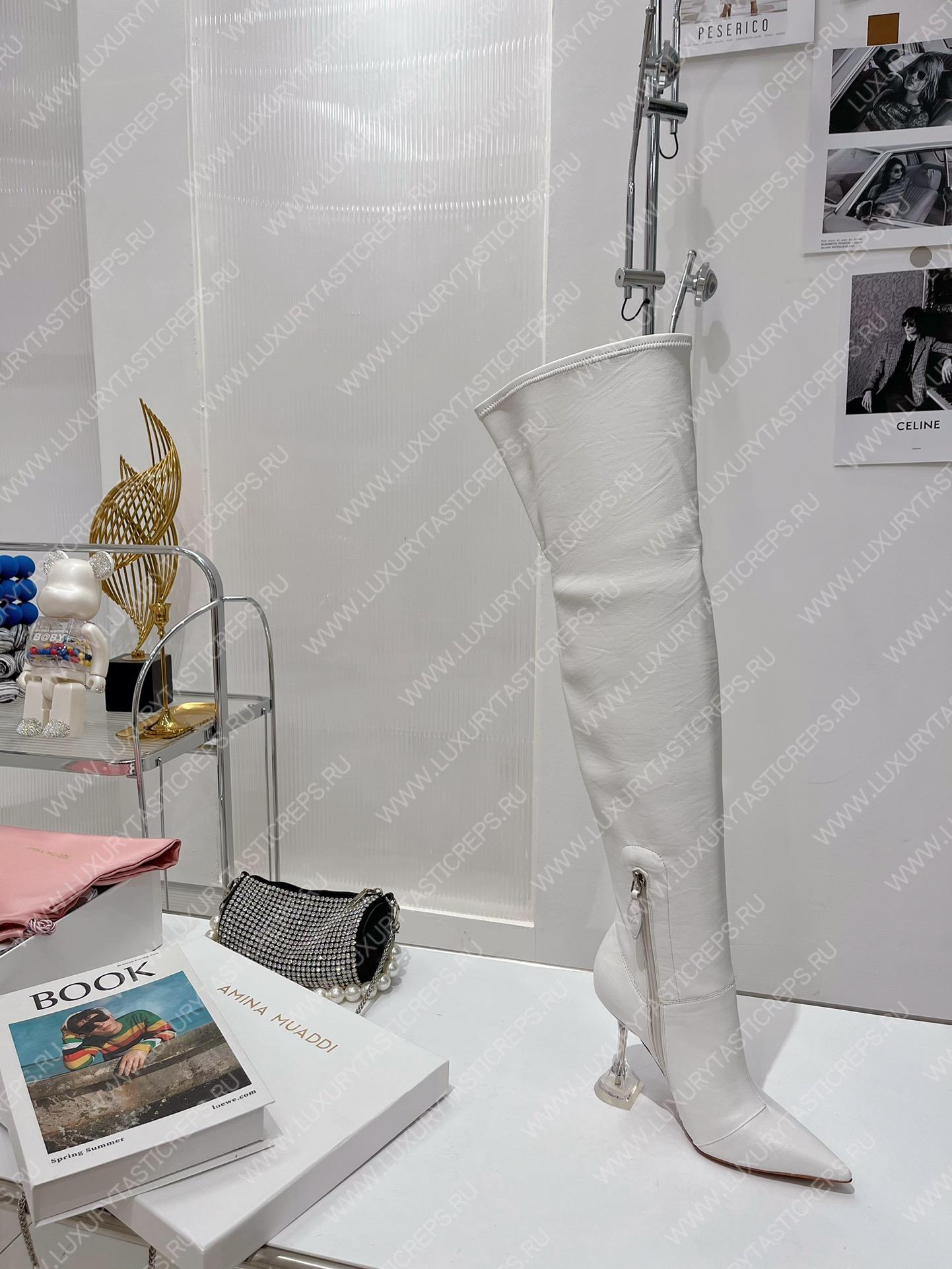 AMINA MUADDI LONG BOOT WHITE AM5001