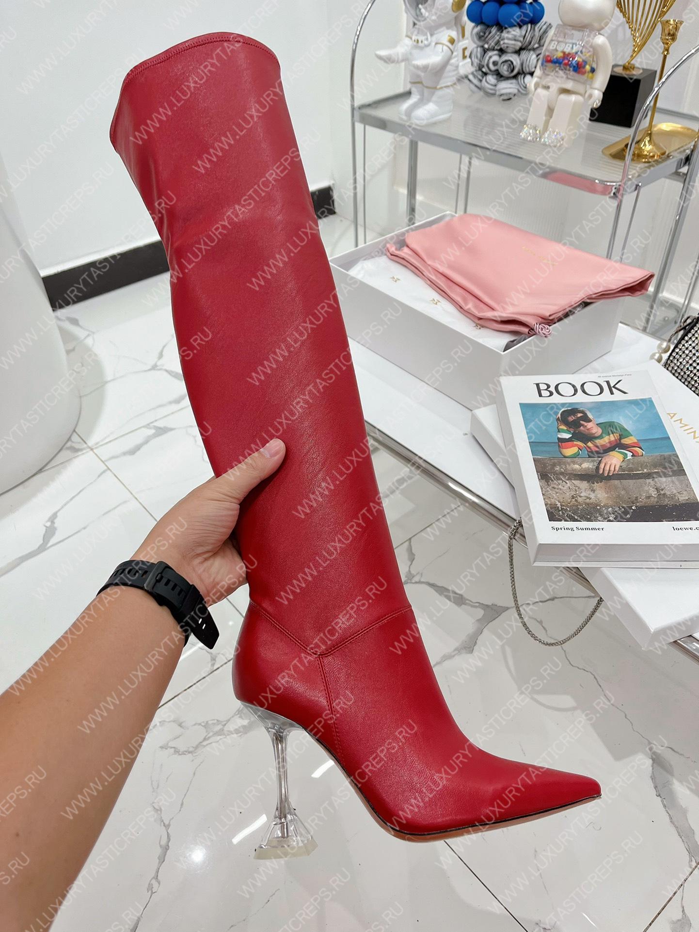 AMINA MUADDI LONG BOOT RED AM5001