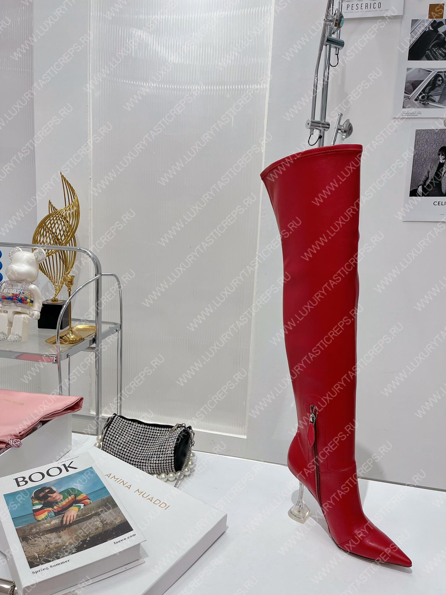 AMINA MUADDI LONG BOOT RED AM5001