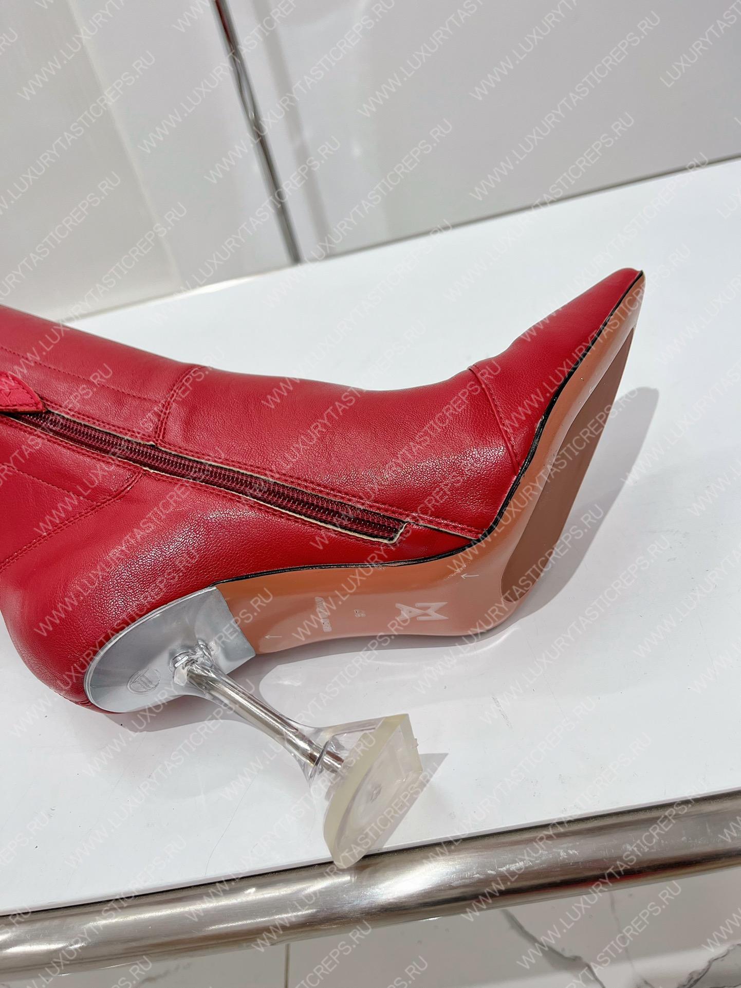 AMINA MUADDI LONG BOOT RED AM5001