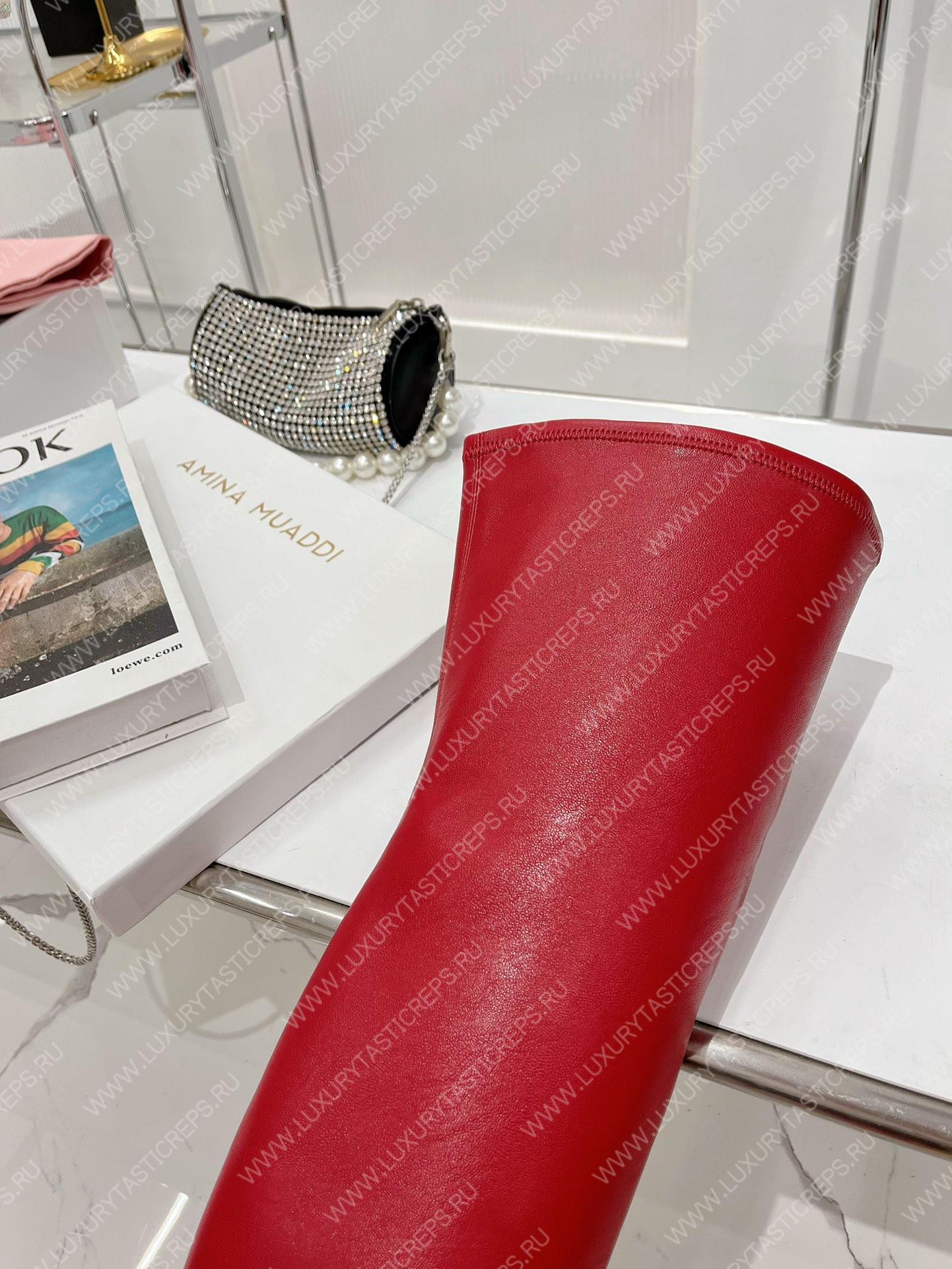 AMINA MUADDI LONG BOOT RED AM5001