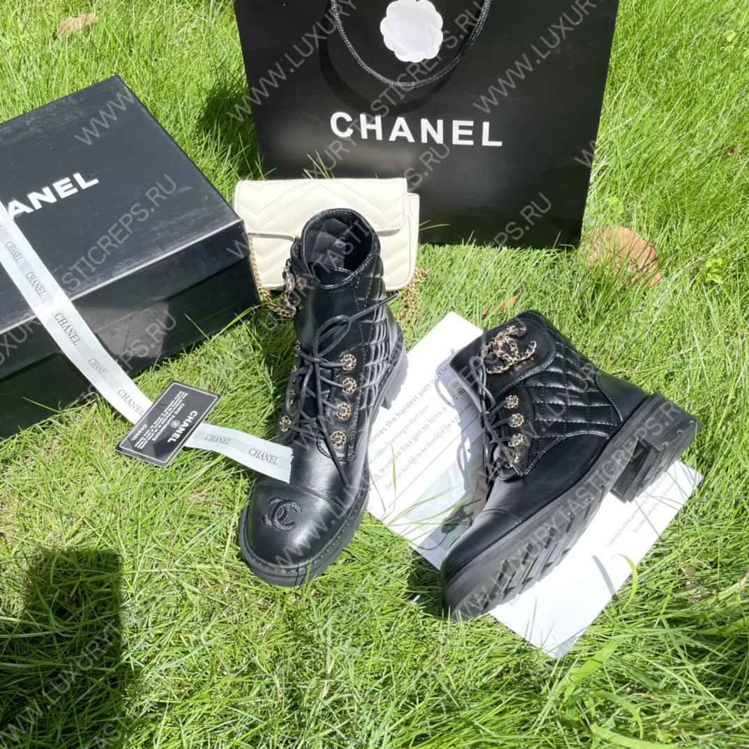 Ch*el pure love velcro ankle boots black g39391