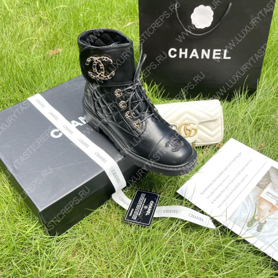 Ch*el pure love velcro ankle boots black g39391