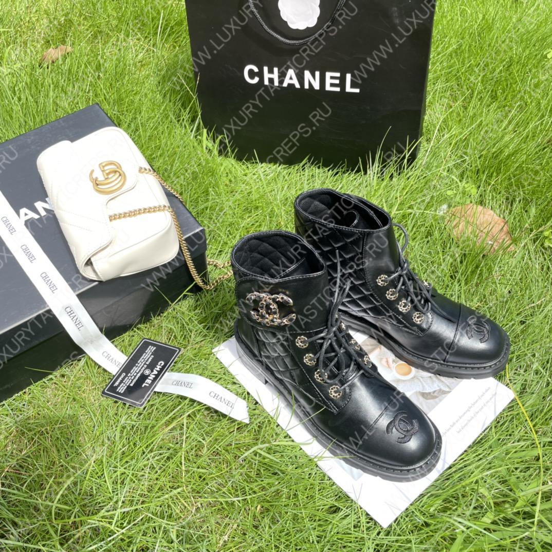 Ch*el pure love velcro ankle boots black g39391