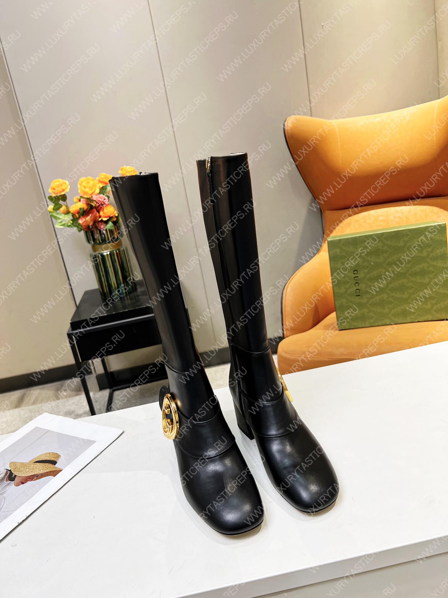 G*u*i women blondie boot black 700013