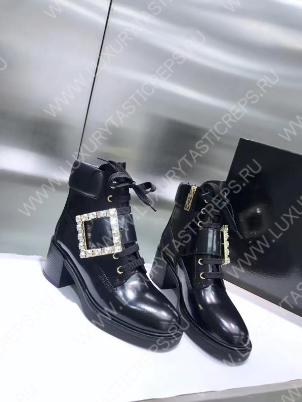 ROGER VIVIER VIV’ RANGERS ANKLE BOOTS BLACK RVW59829750OWQB999
