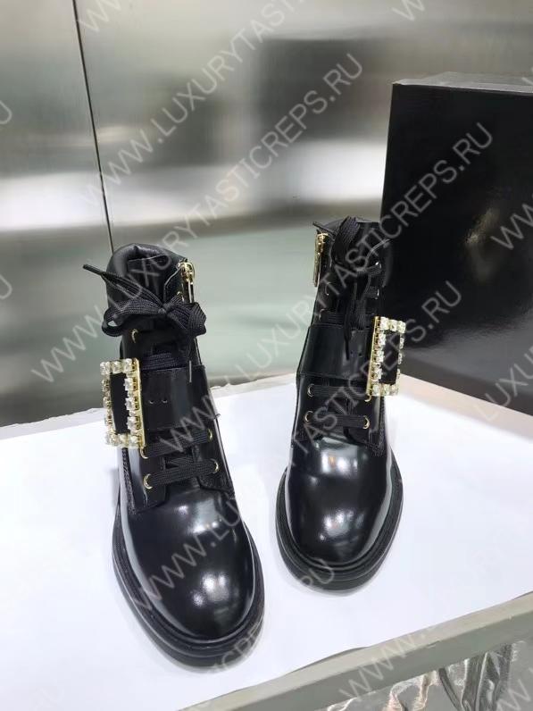 ROGER VIVIER VIV’ RANGERS ANKLE BOOTS BLACK RVW59829750OWQB999