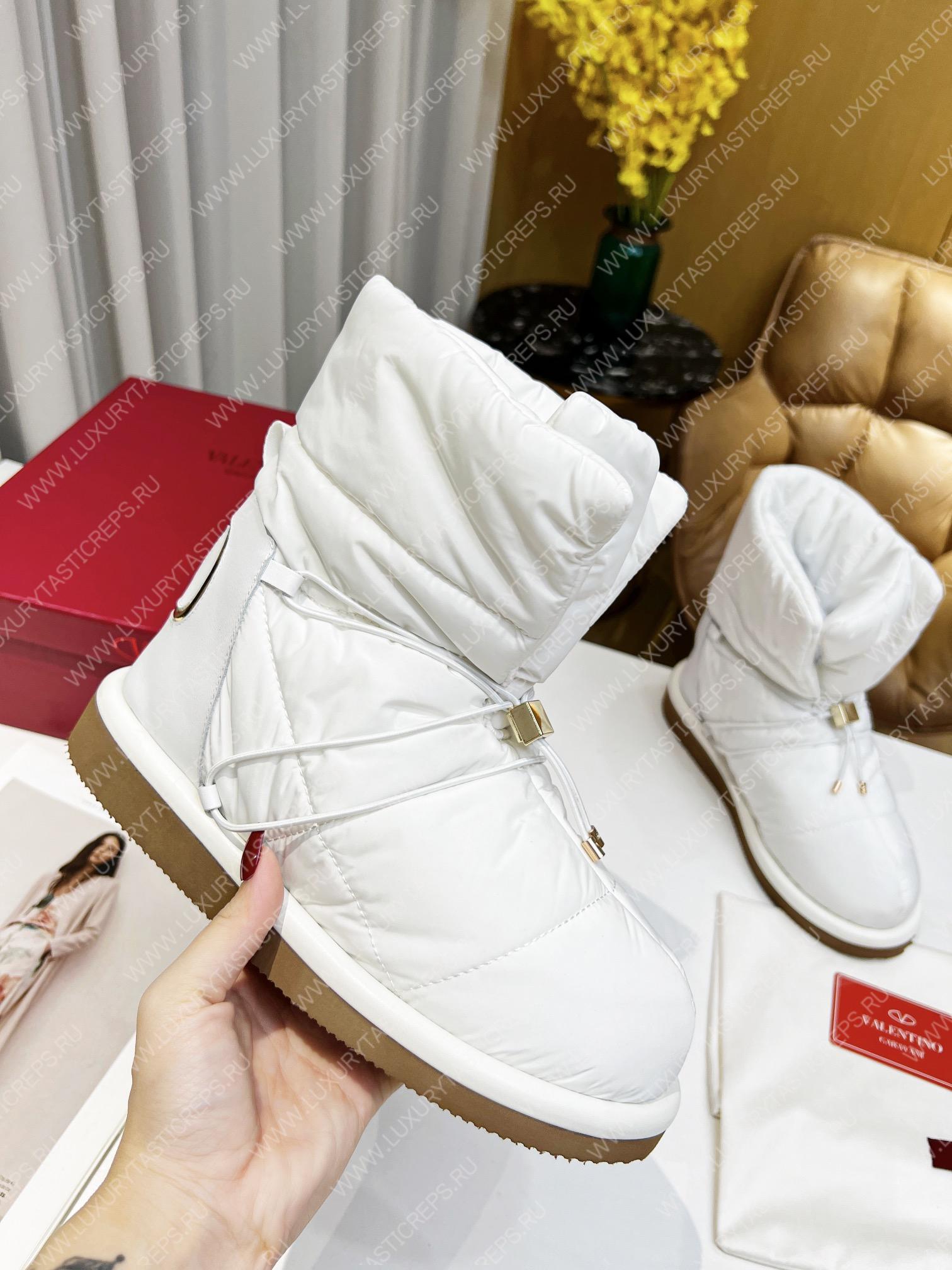 VALENTINO V-LOGO SNOW BOOTIES WHITE XW2S0DY3KCF
