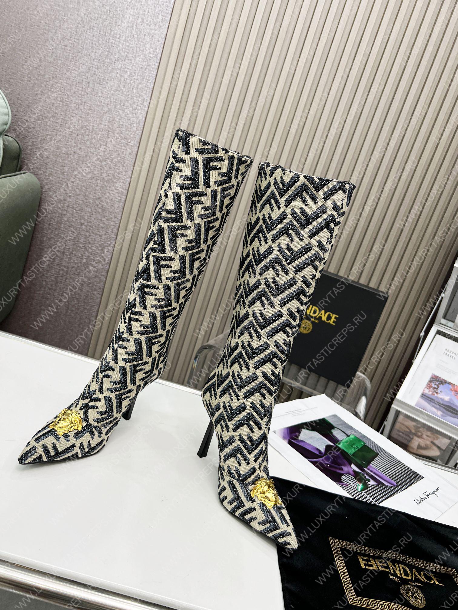 VERSACE FENDACE FF JACQUARD BOOTS MULTICOLOR 1004496