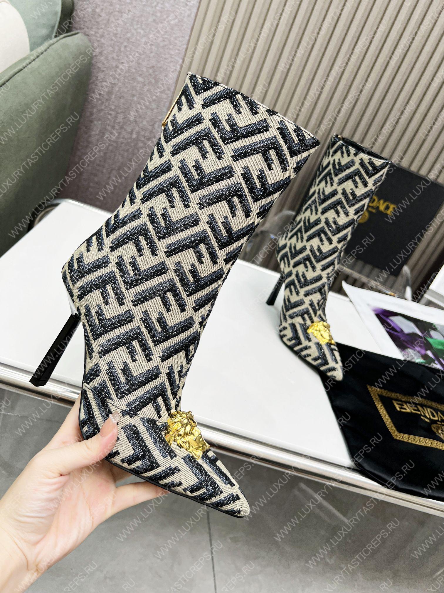 VERSACE FENDACE FF JACQUARD BOOTS MULTICOLOR 1004496